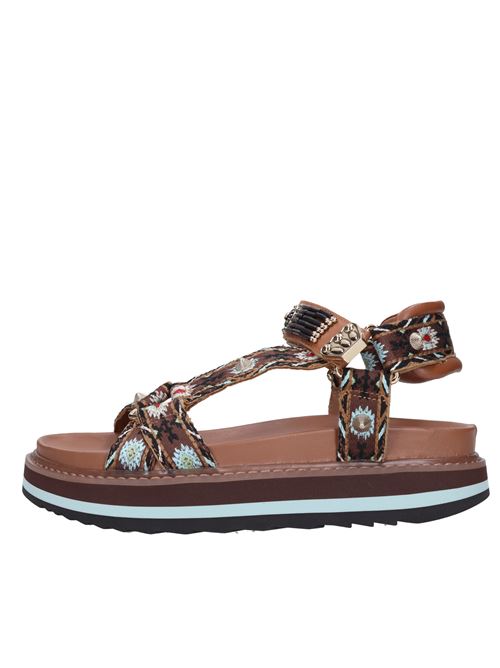 Sandali in pelle e tessuto ASH | UGO BISMARRONE